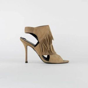 Roger Vivier Suede Fringe Slingback Sandals